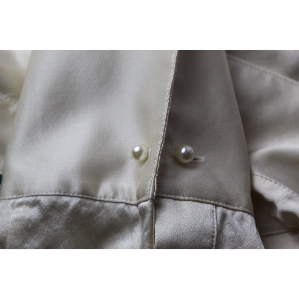 VTG 90s Lauren Ralph Lauren 100% Silk Blouse Button Up Shirt With Sash Scarf 16W - Picture 9 of 16
